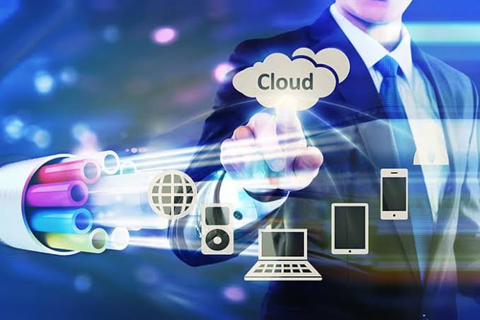 Cloud technology and connected devices banner